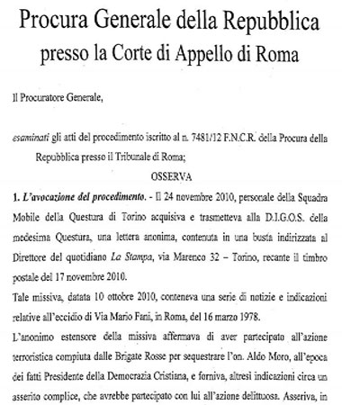 Istanza del P.G. Ciampoli