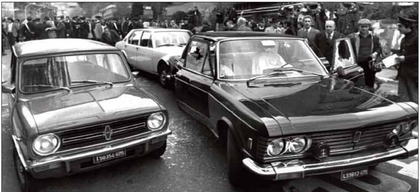 Ricostruzione grafica agguato via Fani da settimanale Panorama