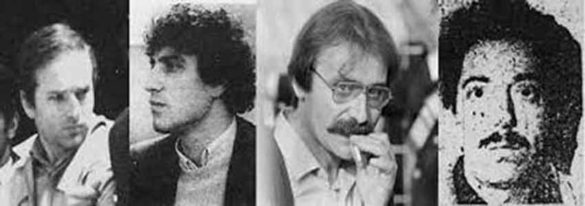 Il gruppo di fuoco brigatista che ha sparato in via Fani. Da sinistra: Morucci, Fiore, Gallinari, Bonisoli